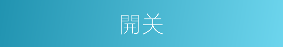 開关的意思