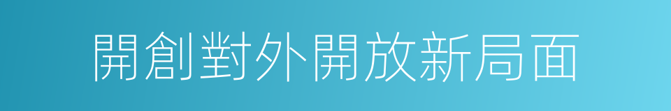 開創對外開放新局面的同義詞