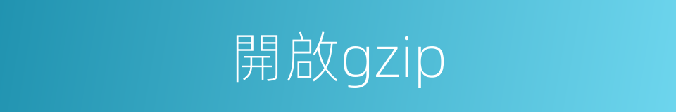 開啟gzip的同義詞