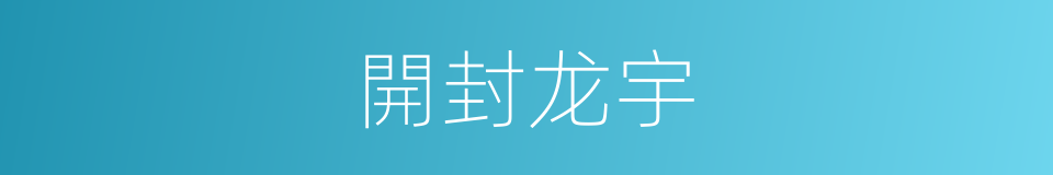 開封龙宇的同義詞
