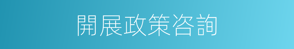 開展政策咨詢的同義詞