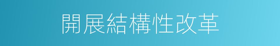 開展結構性改革的同義詞