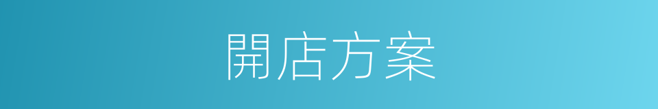 開店方案的同義詞
