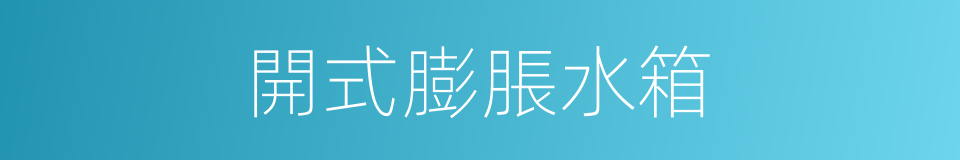 開式膨脹水箱的同義詞