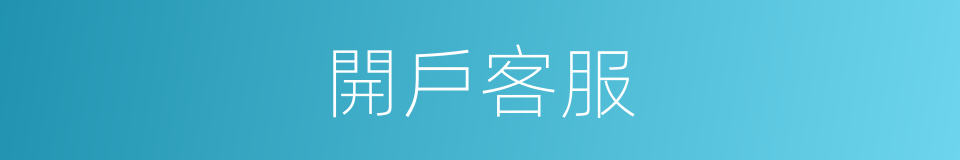 開戶客服的同義詞