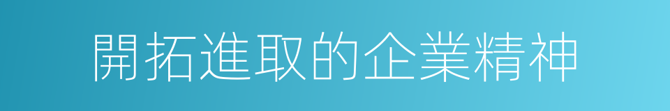 開拓進取的企業精神的同義詞