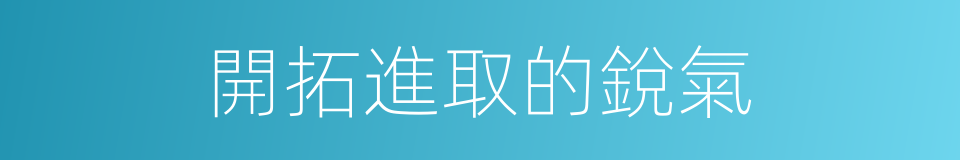 開拓進取的銳氣的同義詞