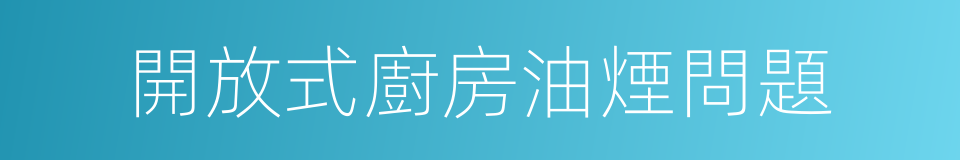 開放式廚房油煙問題的同義詞