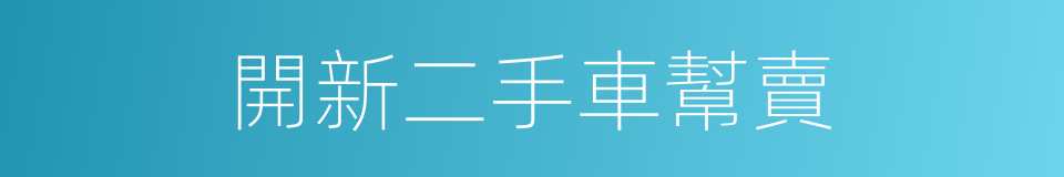 開新二手車幫賣的同義詞