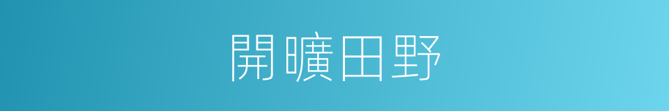 開曠田野的同義詞