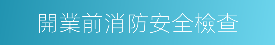 開業前消防安全檢查的同義詞