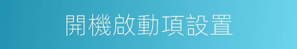 開機啟動項設置的同義詞