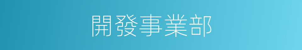 開發事業部的同義詞