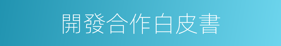 開發合作白皮書的同義詞