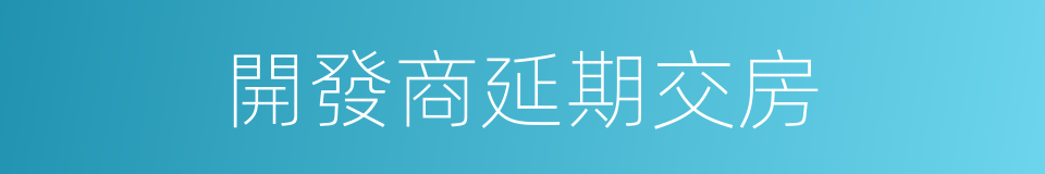 開發商延期交房的同義詞