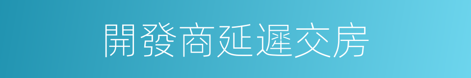 開發商延遲交房的同義詞