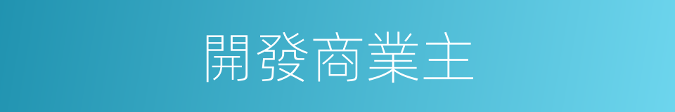 開發商業主的同義詞