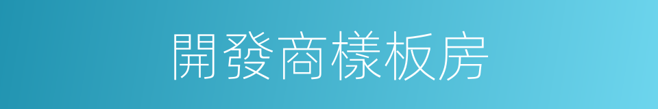 開發商樣板房的同義詞
