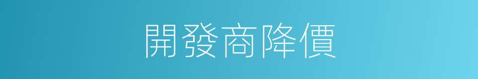 開發商降價的同義詞