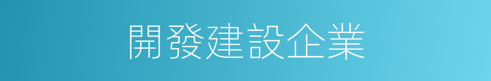 開發建設企業的同義詞