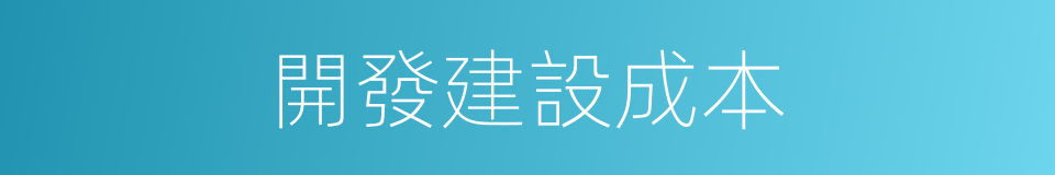 開發建設成本的同義詞