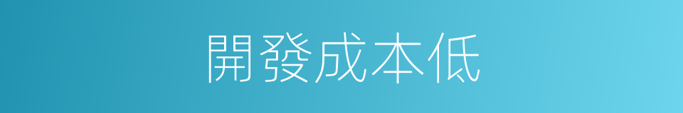 開發成本低的同義詞