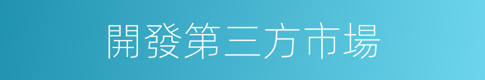 開發第三方市場的同義詞