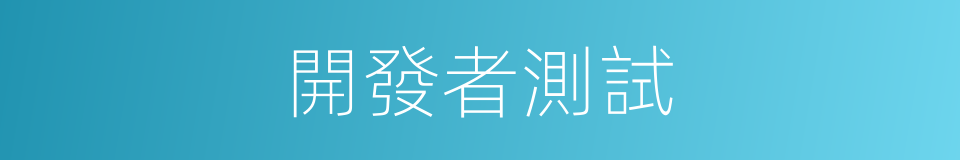 開發者測試的同義詞