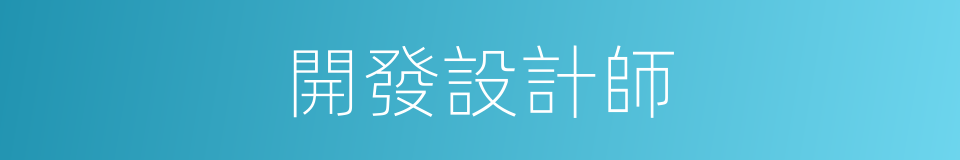 開發設計師的同義詞