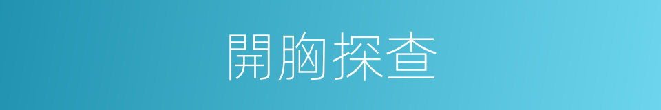 開胸探查的同義詞