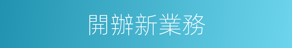 開辦新業務的同義詞