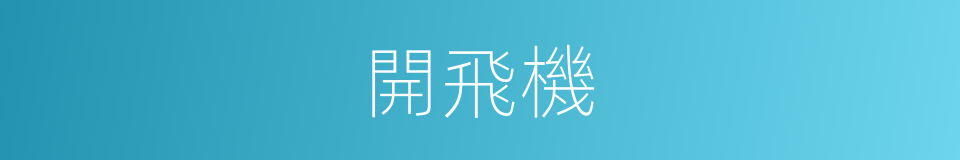 開飛機的意思