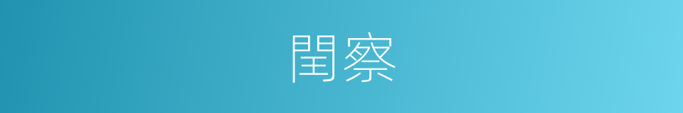 閏察的意思