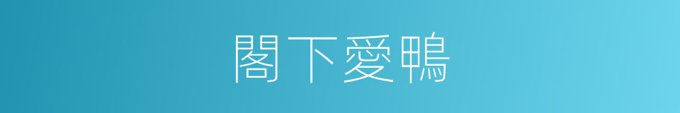 閣下愛鴨的同義詞