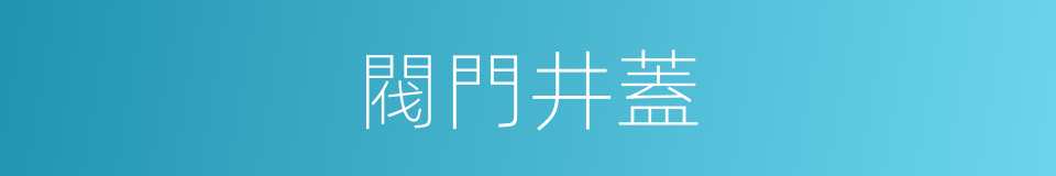 閥門井蓋的同義詞