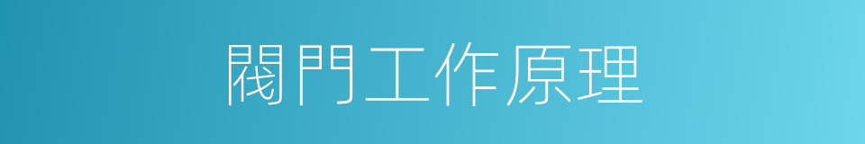 閥門工作原理的同義詞
