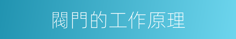 閥門的工作原理的同義詞