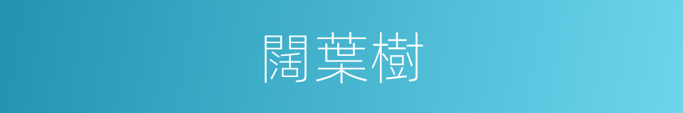 闊葉樹的意思