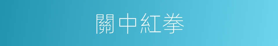 關中紅拳的同義詞