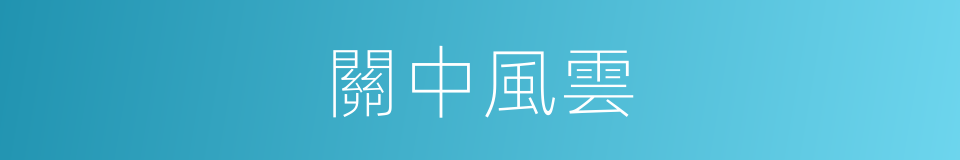 關中風雲的同義詞