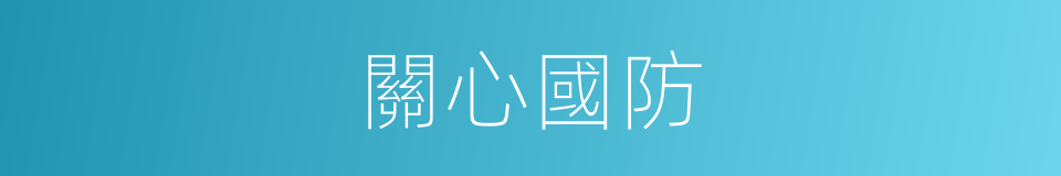 關心國防的同義詞