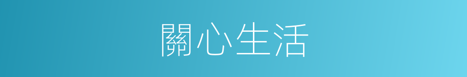 關心生活的同義詞