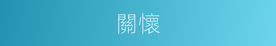 關懷的意思