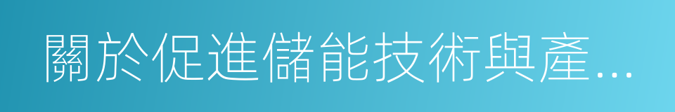 關於促進儲能技術與產業健康發展的指導意見的同義詞