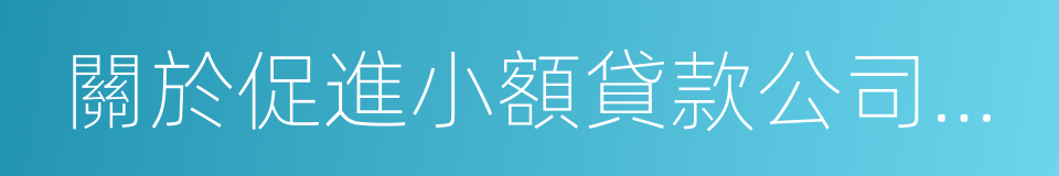 關於促進小額貸款公司持續健康發展的意見的同義詞