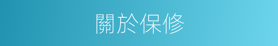 關於保修的同義詞