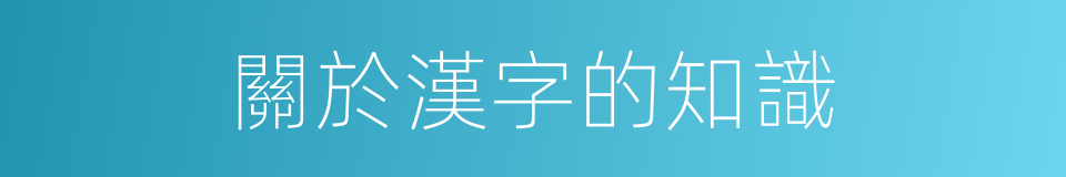 關於漢字的知識的同義詞