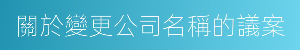 關於變更公司名稱的議案的同義詞