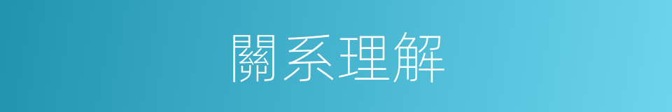 關系理解的同義詞