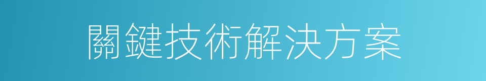 關鍵技術解決方案的同義詞